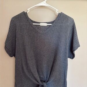 Altar'd State Navy Tie Front Relaxed T-Shirt